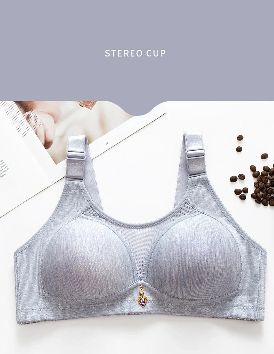 Bra for Women Comfortable Non-slip Push-up Sports Bra with Wide Shoulder Straps Chest Pad for Women Breathable lingerie