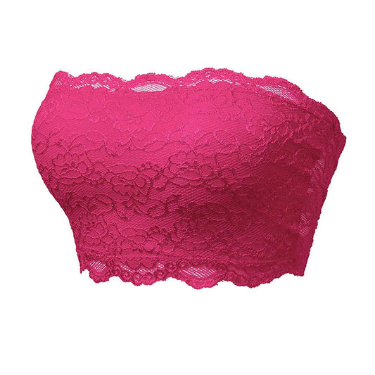 Women Lace Tube Top Ladies Seamless Lingerie Lace Chest Wrapped Underwear Sexy Tube Top Solid Bandeau Underwear Female Bralette 