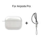 Clear Soft TPU Earphone Case for Airpods 4 3 2 1 Pro Pro2 Shockproof with Lanyard Strap for Airpods 4 Charging Case Cover