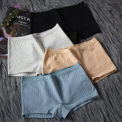 Women Boxers Underwear Cotton Ladies Safety Pants Female Seamless Underpants Solid Cozy Sexy Lingerie Трусы Женские