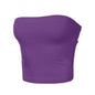 Women Tube Top Sexy Bodycon Crop Tube Top Solid Stretchy Tube Top Casual Every Day Tops Women's Strapless Cropped Mini Bustier