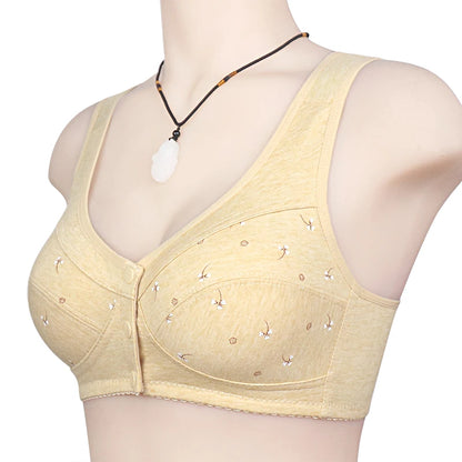 Bra Cotton Women Wire Free Bras Front Closure Brassiere Female Confortable Underwear Everyday Large Bust 52BC 50BC Cup