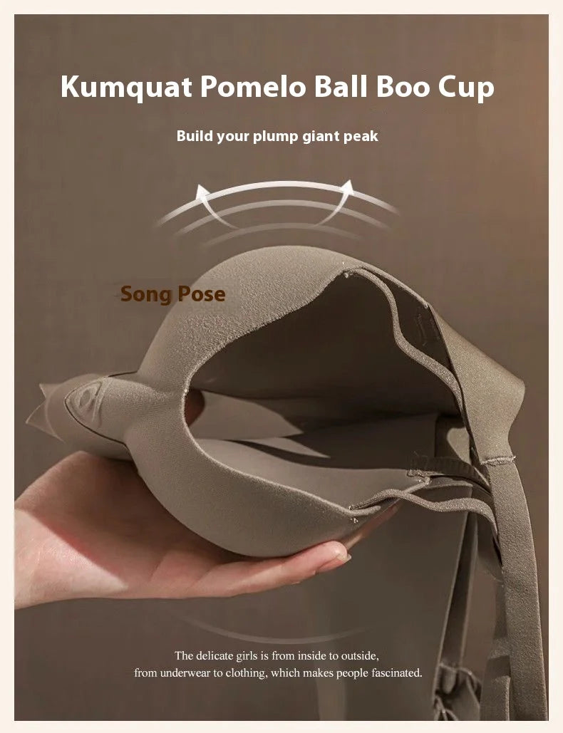 Women's Bra Lifting Non-marking Gathering Show Large Half Cups to Collect Side Breasts to Prevent Sagging Non-steel Ring Bra