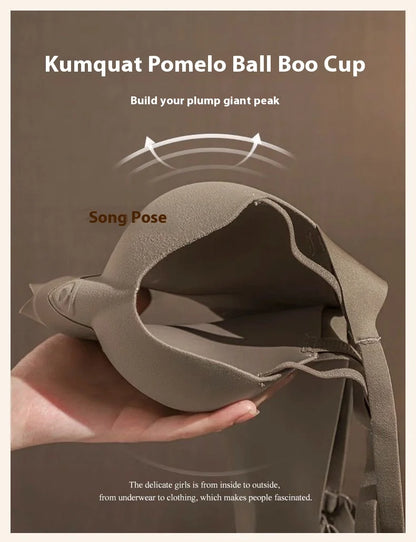 Women's Bra Lifting Non-marking Gathering Show Large Half Cups to Collect Side Breasts to Prevent Sagging Non-steel Ring Bra