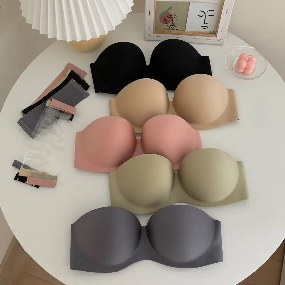 Bra NO Steel Ring Tube Top With Extension Belt Beauty Back Chest Wrap Without Straps Bralette Sexy Strapless Bra Women Bras