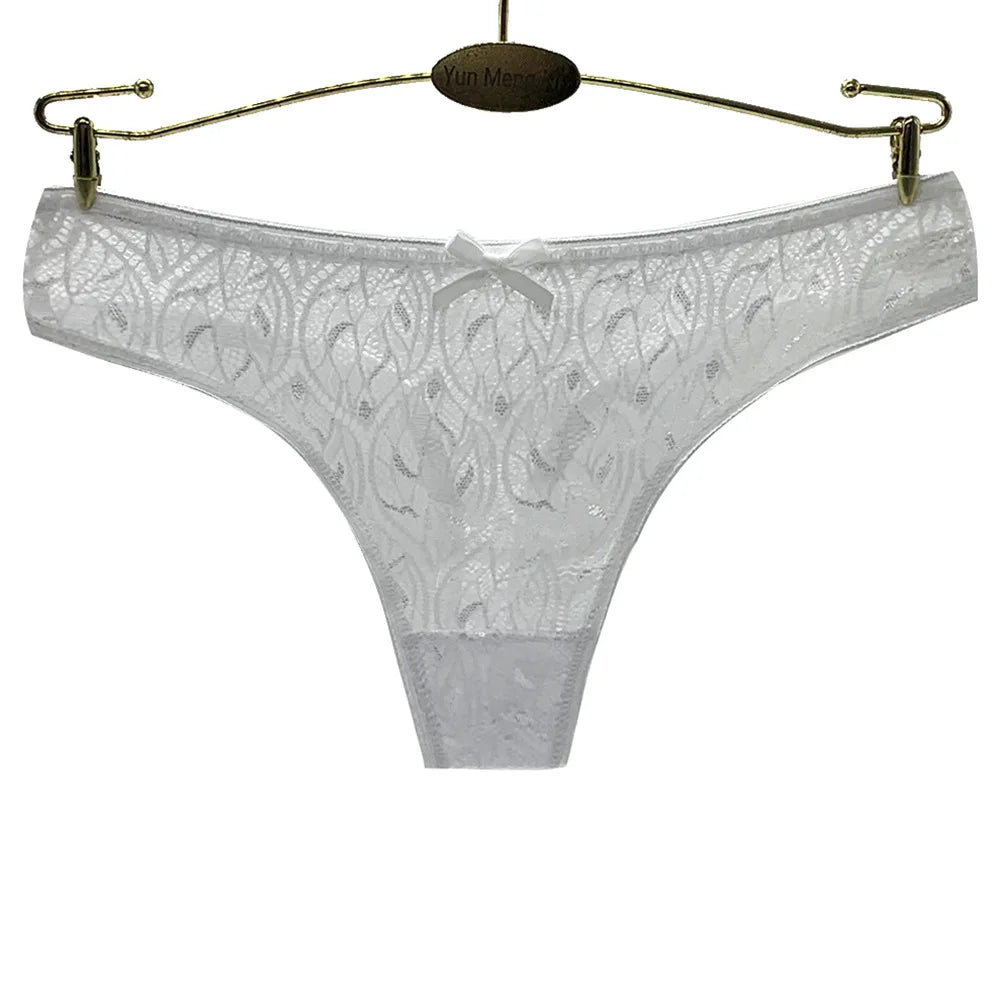 Sexy Panties Women Lace Silk Underwear Low Waist V-Waist Briefs Cotton Crotch Breathable Quick-Drying Sports Underwear