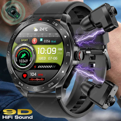 2025 New Smart Watch with TWS Earbuds 1.52 Inch AMOLED IP67 Waterproof Bluetooth Calls MP3 Music Smartwatch for Men Android iOS