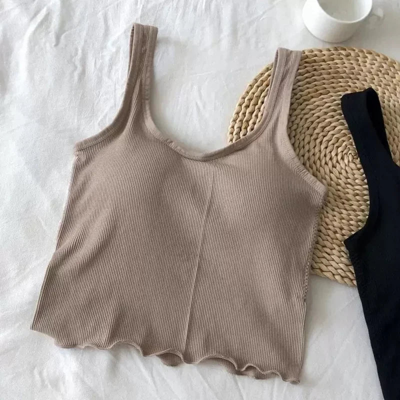 Cropped Tanks Ruffles Tube Top Women Bralette Crop Top Sexy Lingerie Bra Sports Underwear Fashion Ladies Street Tops Camisole