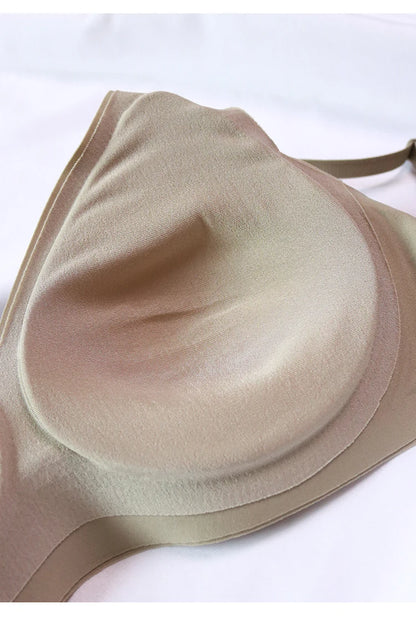 Women Silk Bra 89% Mulberry Silk 11% Spandex Lining 3/4 Cups Everyday wear Bra Wireless Wire Free Beige Black Intimates TA002