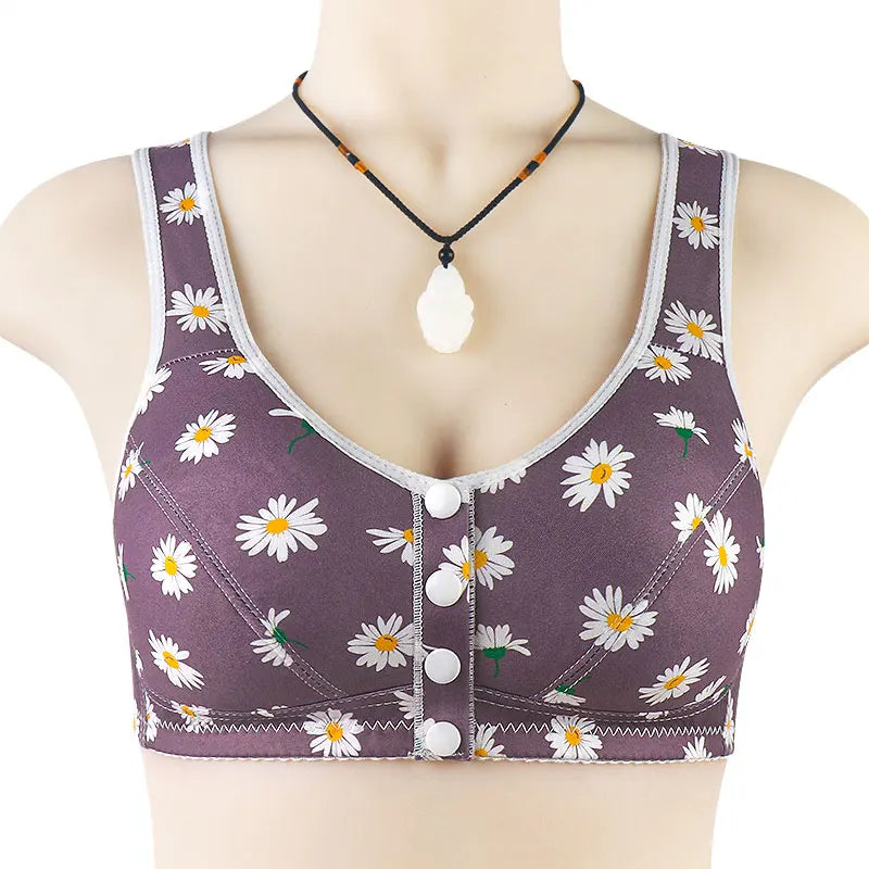 Bra For Women Wire Free Bra Cotton Underwear Front Closure Brassiere Women's Lingerie Large Bust 50 52 BCD Cup