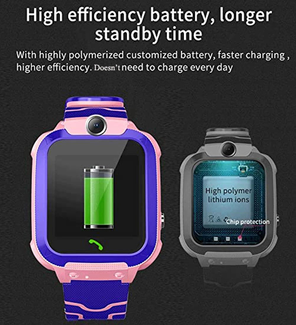 New Smart Watch For Kids Q12 Wristatch For Boys Girl Anti-lost Smartwatch Tracker Watch Wrist Mobile Camera Cell Phone Best Gift