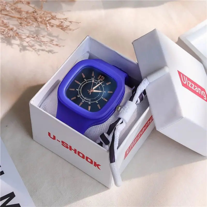 Watches for Elegant Women Simple Fashion Watch Minimalist Design Square Big Dial Soft Wristwatch Valentines Gift for Women Girls