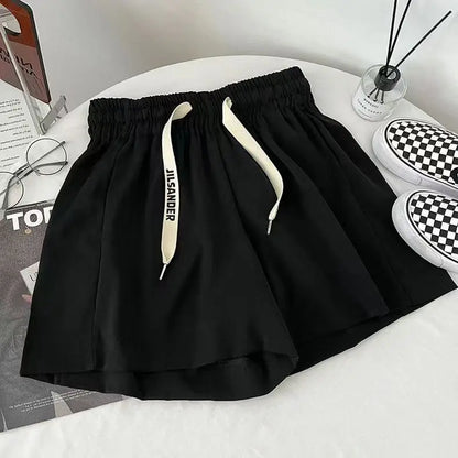 Shorts for Women Home Elastic Waist Short Pants Woman Pink Loose Elegant Classic Trend Baggy 2024 Hot Fashion Clothing Outfits