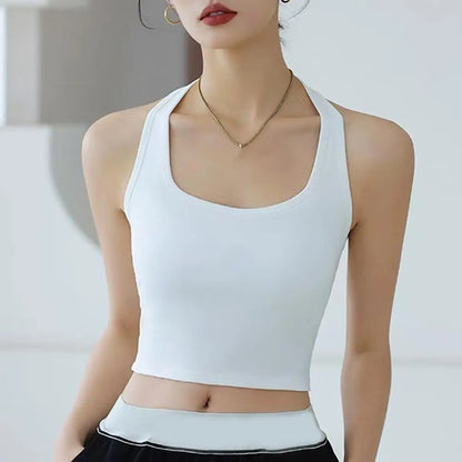 Women Halter Neck Tube Camis Sexy Backless Black White Tank Tops Streetwear Vest Female Crop Top Summer Basic T-shirts Ladies