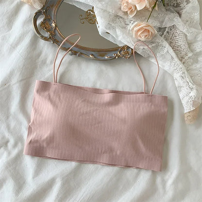 Women Sling Tube Top Sexy Bra Top Breathable Chest Pad Wearing Underwear Strapless Blouse Tube Top Bandeau