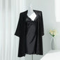 Lace Women Nighty Robe Set Rayon Bathrobe Gown Loungewear Sexy Nightgown Sleepwear Summer Kimono Home Dress